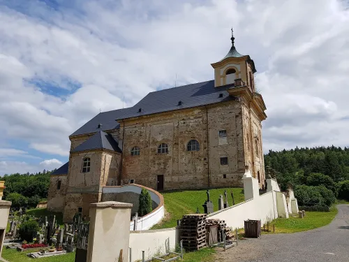 Hřbitovní kostel sv. Barbory v Manětíně