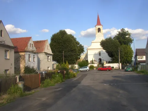 Poutní kostel svaté Barbory v Dubicích