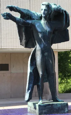 Le groupe sculpté Le génie guide la jeunesse à Turku